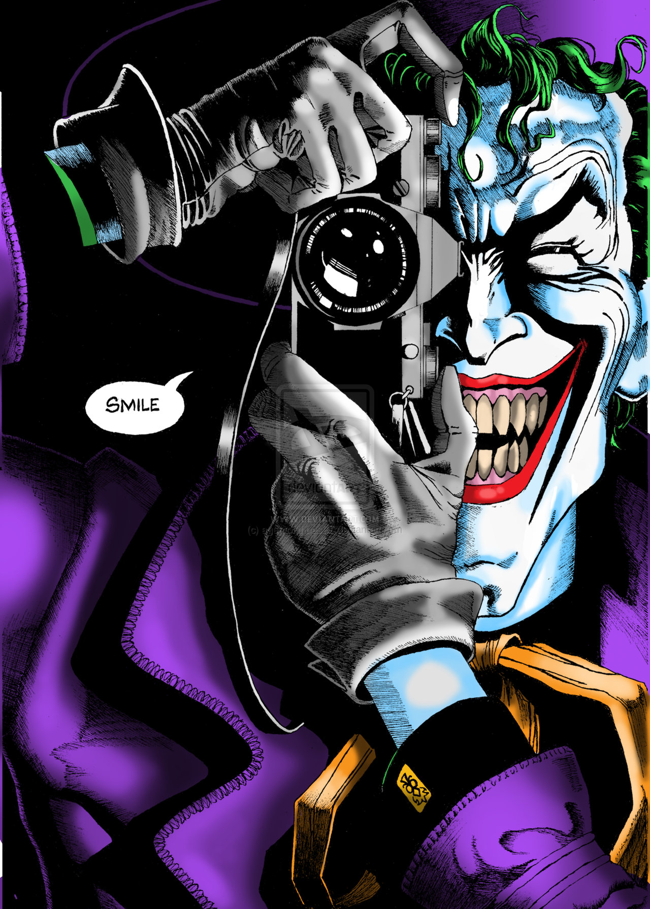 Joker Batman Killing Joke Camera Smile Giant Wall Art Poster Print 